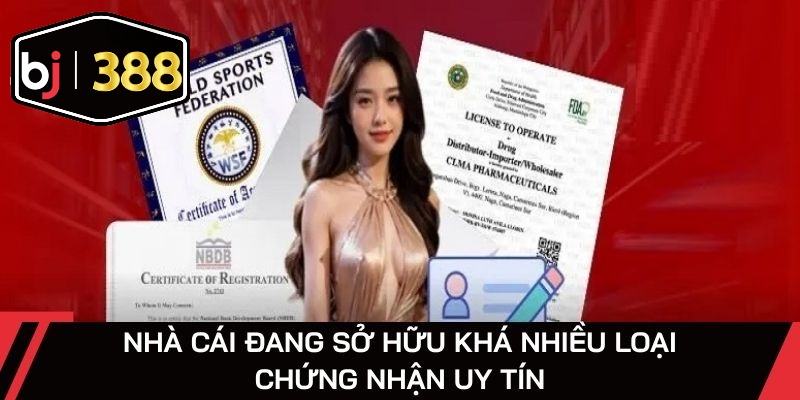 Nhà cái đang sở hữu khá nhiều loại chứng nhận uy tín